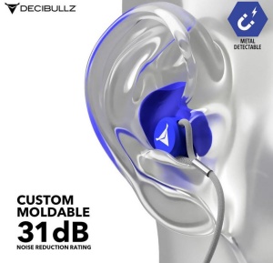 Custom Molded Earplugs BLUE METAL DETECTABLE